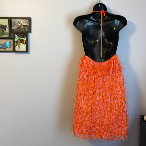 Wild Fable Eyelash Floral Halter Tie Mini Dress Orange Pink size XXL - Picture 8 of 16